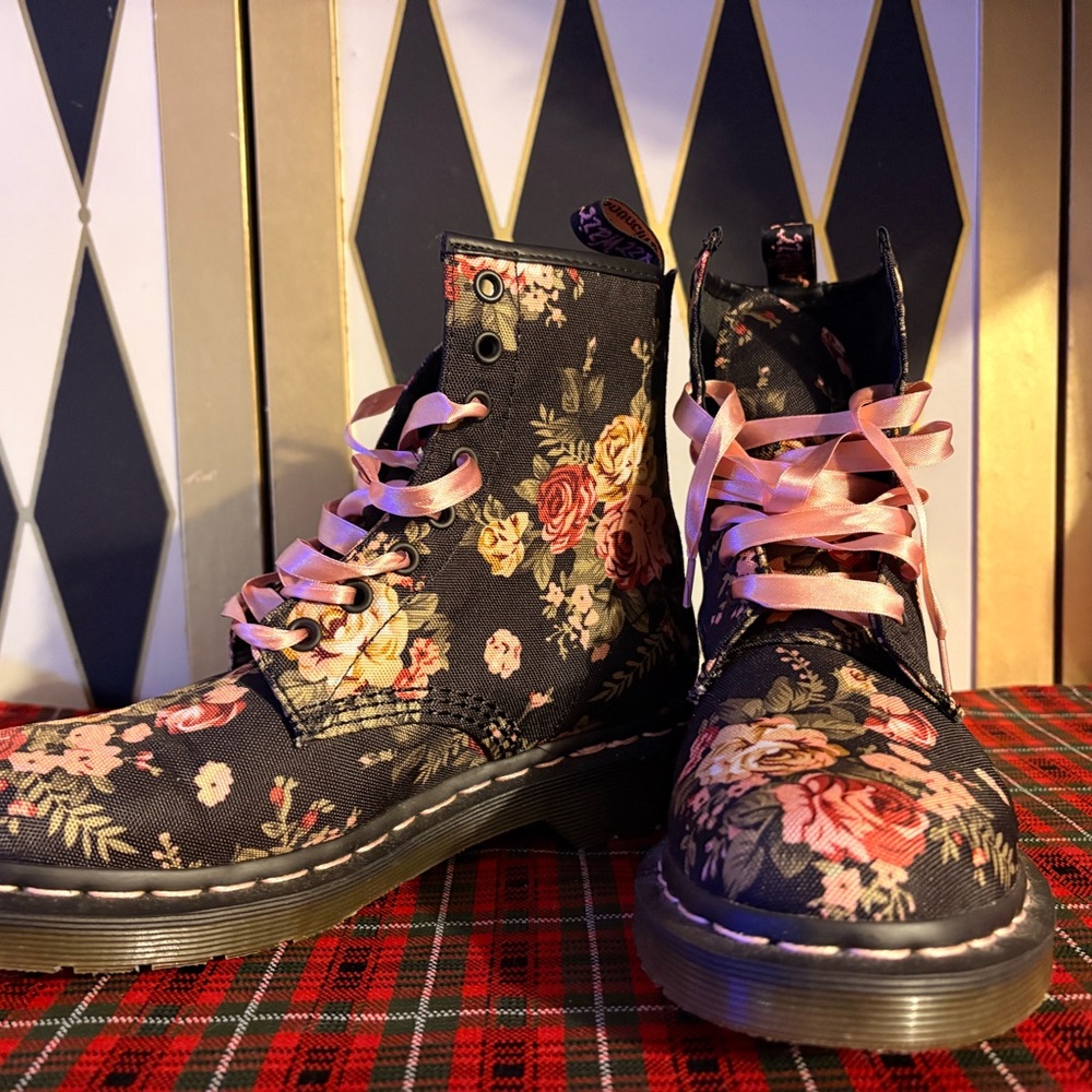 Doc Martens Floral Lace-Up Boots